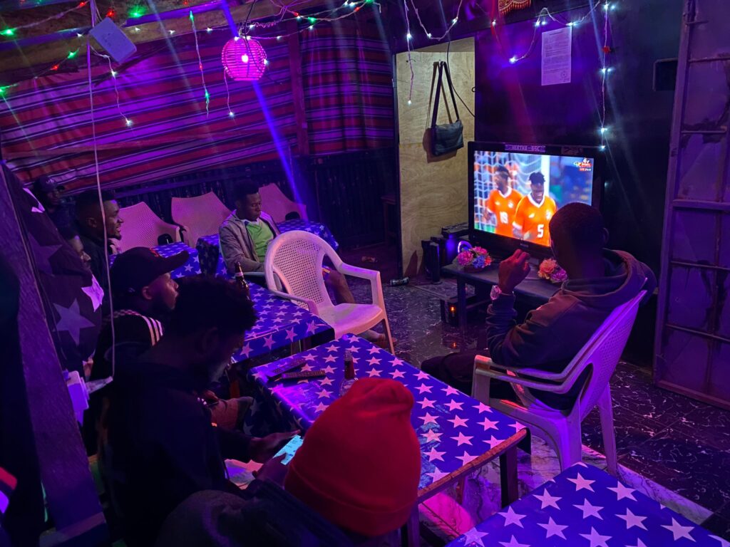 Fans at Momo Me Drinking Spot Bangem, Enjoying the AFCON