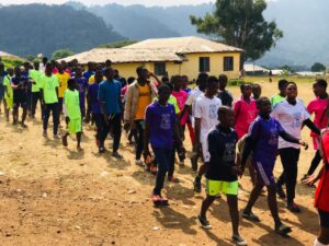 Students Marching at Launching Ceremony of FENASCO Games in Bangem