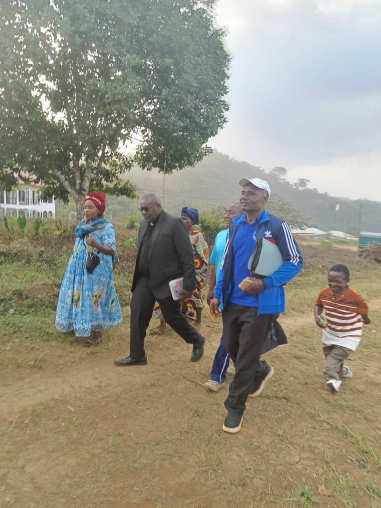 Rev. Eyakwe and Christians Marching to Bangem District Hospital for Prayers