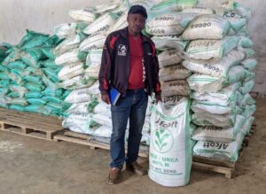 Farmer Collecting Fertilizer at BAFCOOP office