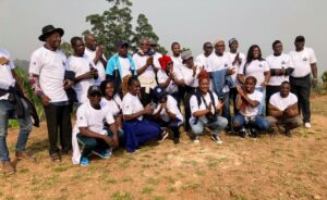 Blasius Ngome with Friends during excursion at Muanenguba Twin Lakes