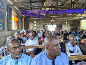 Cross section of Christians in church