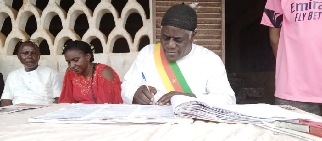 Mayor, Bangem Council Signing Marriage Certificates