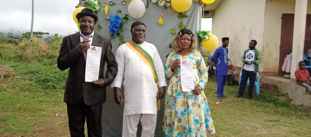 Couple in Symbolic Picture with Mayor