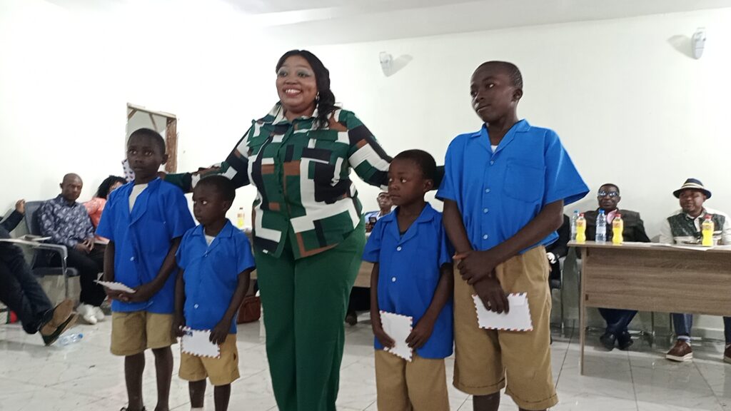 Delegate of Communication, Kupe Muanenguba, Dr. Olive Ejang with Laureates