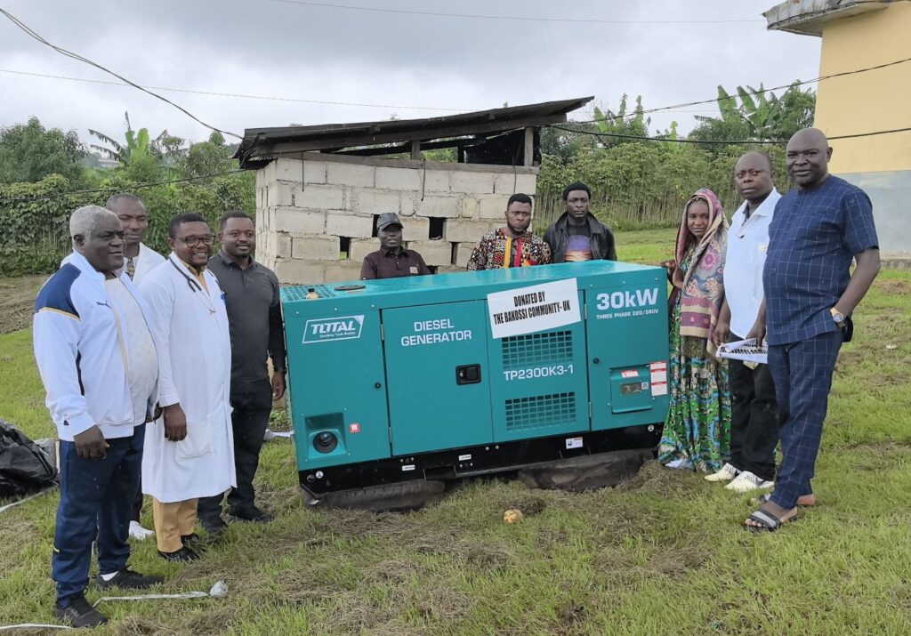 Bakossi Community, UK Donates 30KW Generator to Bangem District Hospital